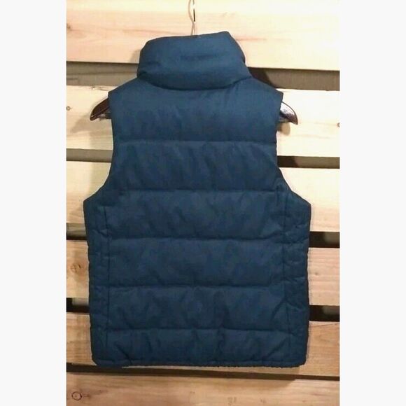 OLD NAVY Mens Medium Puffer Vest Navy Blue Full Zip Quilted Fleece Lined Pockets - Picture 3 of 11